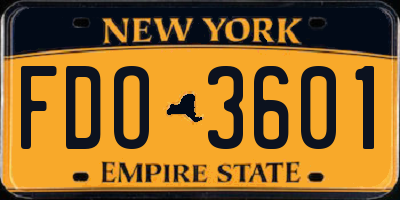 NY license plate FDO3601