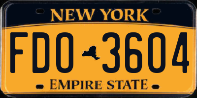 NY license plate FDO3604