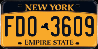 NY license plate FDO3609