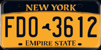 NY license plate FDO3612