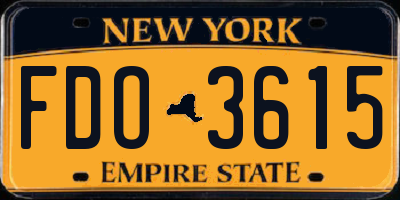 NY license plate FDO3615
