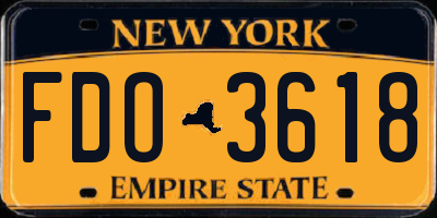 NY license plate FDO3618