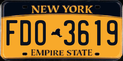NY license plate FDO3619