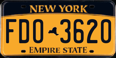 NY license plate FDO3620
