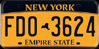 NY license plate FDO3624