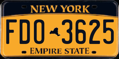 NY license plate FDO3625