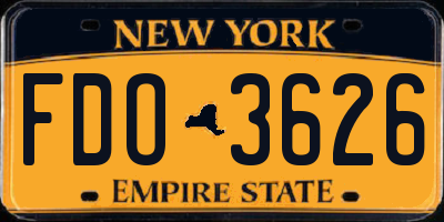 NY license plate FDO3626
