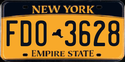 NY license plate FDO3628