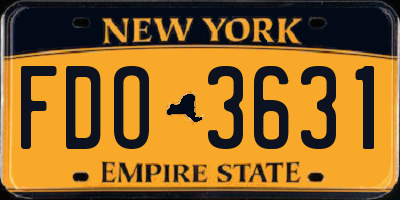 NY license plate FDO3631