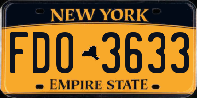 NY license plate FDO3633