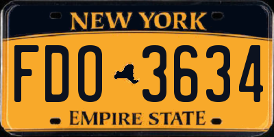 NY license plate FDO3634