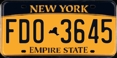 NY license plate FDO3645