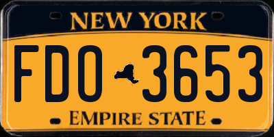 NY license plate FDO3653