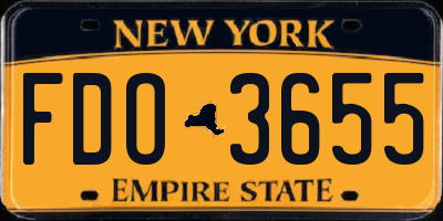 NY license plate FDO3655
