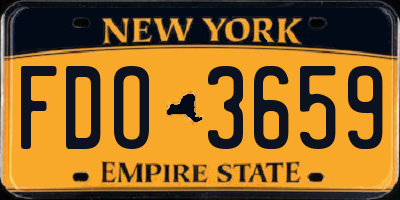 NY license plate FDO3659