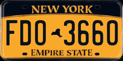 NY license plate FDO3660