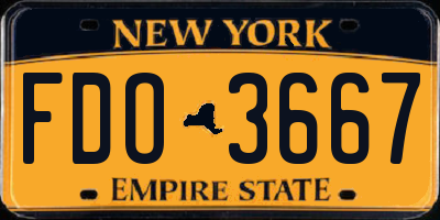 NY license plate FDO3667