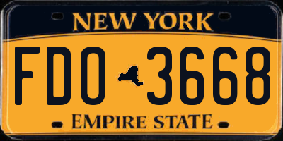 NY license plate FDO3668