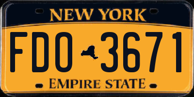 NY license plate FDO3671