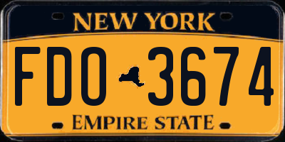 NY license plate FDO3674