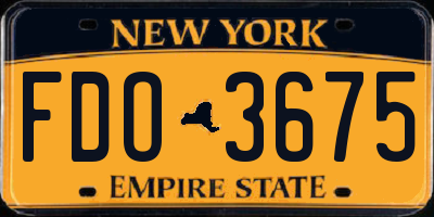 NY license plate FDO3675
