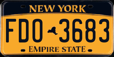 NY license plate FDO3683
