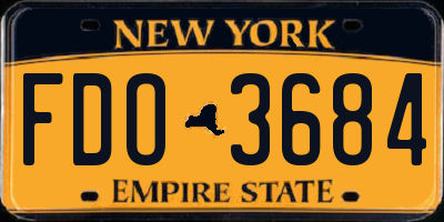 NY license plate FDO3684