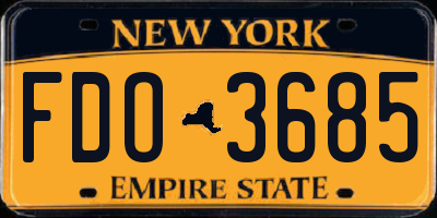 NY license plate FDO3685