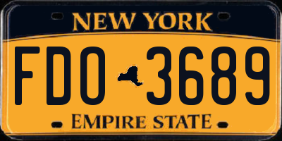 NY license plate FDO3689