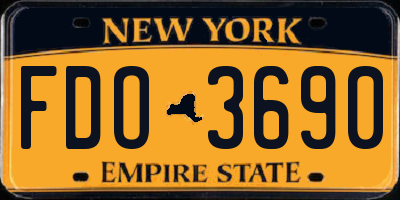 NY license plate FDO3690