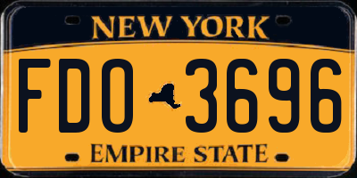 NY license plate FDO3696