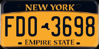 NY license plate FDO3698