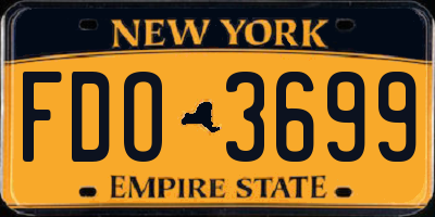 NY license plate FDO3699
