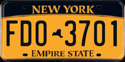 NY license plate FDO3701