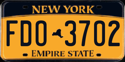 NY license plate FDO3702
