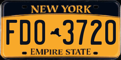 NY license plate FDO3720