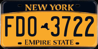 NY license plate FDO3722