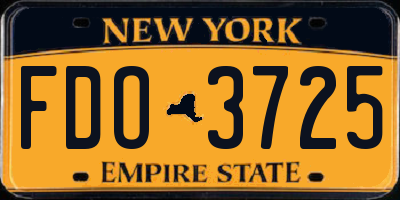 NY license plate FDO3725