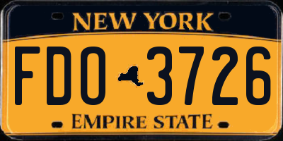 NY license plate FDO3726