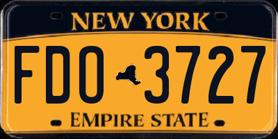 NY license plate FDO3727