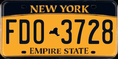 NY license plate FDO3728
