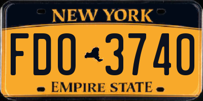 NY license plate FDO3740