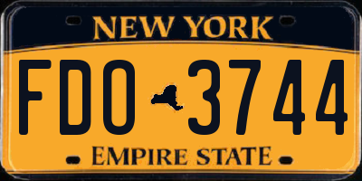 NY license plate FDO3744
