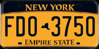 NY license plate FDO3750