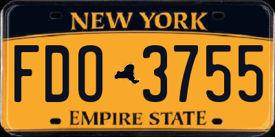 NY license plate FDO3755
