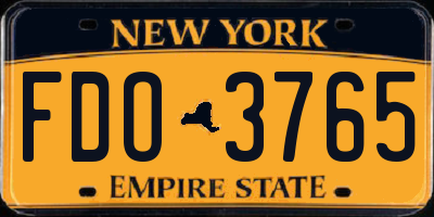 NY license plate FDO3765