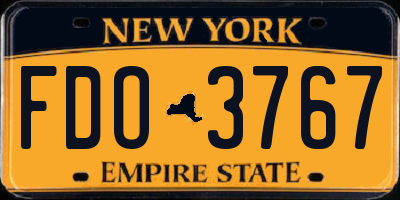 NY license plate FDO3767