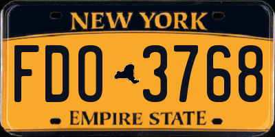 NY license plate FDO3768