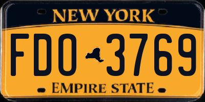 NY license plate FDO3769