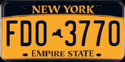 NY license plate FDO3770